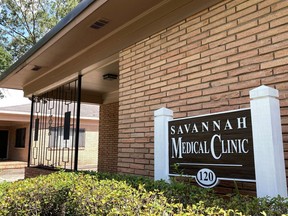 FILE - The recently closed Savannah Medical Clinic, which provided abortions for four decades in Savannah, Ga., is pictured on Thursday, July 21, 2022. According to an analysis released Thursday, Oct 6, 2022, at least 66 clinics have stopped providing abortions in 15 states since the U.S. Supreme Court overturned Roe v Wade on June 24, 2022. The Guttmacher Institute's analysis examines the impact of state laws on access to U.S. abortion in the 100 days since that landmark decision. The number of abortion clinics in these states dropped in that time from 79 to 13 and all 13 of the remaining ones are in Georgia.