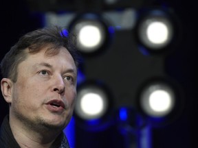 FILE - Elon Musk speaks at the SATELLITE Conference and Exhibition March 9, 2020, in Washington. Trading in shares of Twitter were halted after the stock spiked, Tuesday, Oct. 4, 2022 on reports that Musk would proceed with his $44 billion deal to buy the company after months of legal battles.