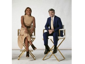 This image released by ABC shows "Good Morning America" co-hosts Robin Roberts, left, and George Stephanopoulos, who the longest-serving pair of hosts on one of the ABC, CBS or NBC morning news shows.