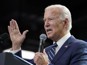President Joe Biden speaks at Onondaga Community College on Thursday, Oct. 27, 2022, in Syracuse, N.Y.