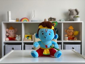 This image provided by Modi Toys shows a plush children's toy depicting the Hindu deity Lord Krishna. The toy was one of several depicting Hindu deities that Hindu rights activist asked the Peabody Essex Museum in Salem, Massachusetts to stop selling because he considers them insensitive. The museum temporarily halted sales to review the complaint but says it plans to resume sales.