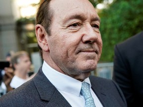 Actor Kevin Spacey walks outside the Manhattan Federal Court during his sex abuse trial in New York, U.S., Oct. 6.