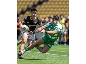 The Toronto Arrows have signed New Zealand hooker Gene Syminton (right), shown playing for the Manawatu Turbos during the 2020 NPC season in a handout photo, for the 2023 Major League Rugby season.
