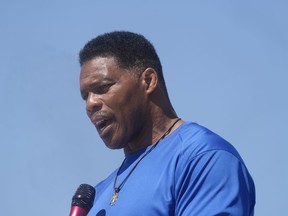 Georgia GOP Senate nominee Herschel Walker smiles during remarks during a campaign stop at Battle Lumber Co. on Thursday, Oct. 6, 2022, in Wadley, Ga. Walker's appearance was his first following reports that a woman who said Walker paid for her 2009 abortion is actually mother of one of his children - undercutting Walker's claims he didn't know who she was .