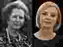 Liz Truss, right, will always be compared with Britain’s first female prime minister, Margaret Thatcher, the Iron Lady.