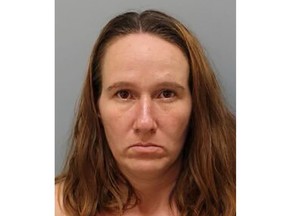 This undated booking photo provided by the Harris County, Texas, Sheriff's Office shows Melissa Towne, 37, who is charged with capital murder after being accused by authorities of killing her 5-year-old daughter on Sunday, Oct. 16, 2022 near a suburban Houston park because she thought the girl was an "evil child." Towne's attorney says she has a history of mental illness. (Harris County Sheriff's Office via AP )
