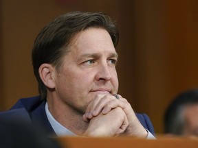 FILE - Sen. Ben Sasse, R-Neb., listens during a confirmation hearing for Supreme Court nominee Ketanji Brown Jackson before the Senate Judiciary Committee on Capitol Hill in Washington, Wednesday, March 23, 2022. Sasse is the sole finalist to become the president of the University of Florida, the school said Thursday, and the GOP senator has indicated that he will take the job. That means he could resign in the coming weeks.
