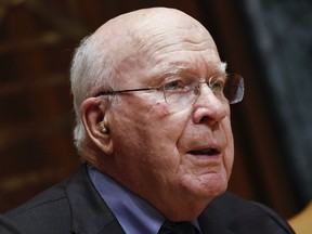 FILE - Sen. Patrick Leahy, D-Vt., speaks during a Senate Appropriations Subcommittee hearing in Washington, May 25, 2022. Leahy was taken to a Washington area hospital Thursday, Oct. 13, 2022, for tests after saying he was not feeling well, his press secretary said.