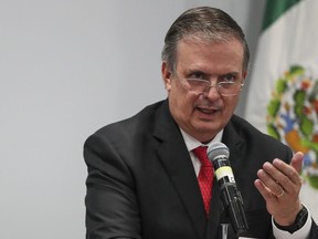Mexico's Foreign Minister Marcelo Ebrard speaks during a news conference after the High-Level Economic Dialogue Second Annual Meeting in Mexico City, Monday, Sept. 12, 2022.