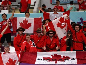 Fans enjoy the atmosphere inside the stadium prior to the FIFA World Cup Qatar 2022 Group F match between Croatia and Canada.
