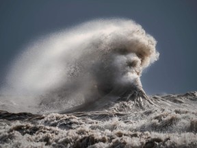 No, it’s not something from the pages of Tolkien. This shot, rather, is of a wave breaking on Lake Erie. Cody Evans, a photographer from Ingersoll, Ont., got the spectacular shot of a wave that looks like a face on Nov. 18.