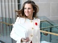 Deputy Prime Minister and Minister of Finance Chrystia Freeland arrives for a news conference before tabling the Fall Fiscal Update in Ottawa on Nov. 3, 2022.