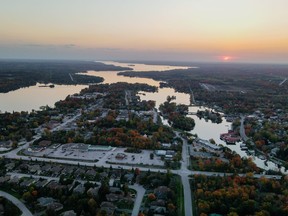 An aerial view of Bobcaygeon
