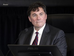 Intergovernmental Affairs Minister Dominic LeBlanc begins testifying at the Public Order Emergency Commission, in Ottawa, Tuesday, November 22, 2022.