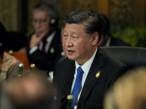 Chinese President Xi Jinping speaks during the G20 leaders summit in Nusa Dua, Bali, Indonesia, Tuesday, Nov. 15, 2022. Dita Alangkara/Pool via REUTERS