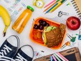 Lunch box and school supplies