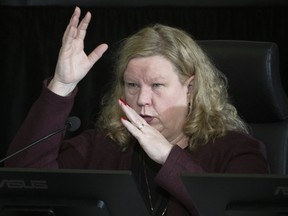 Clerk of the Privy Council Janice Charette responds to a question from counsel at the Public Order Emergency Commission in Ottawa, on November 18, 2022.