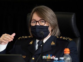 CMP Commissioner Brenda Lucki testifies Tuesday before the inquiry into the use of the Emergencies Act.