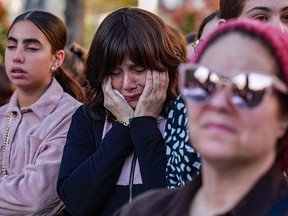 Mourners attend the funeral of 16-year-old Aryeh Schupak.