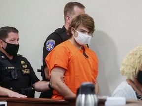 Buffalo shooting suspect, Payton Gendron, appears in court on. May 19, 2022, accused of killing 10 people in a live-streamed supermarket shooting in a Black neighbourhood of Buffalo, N.Y.