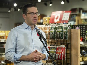 Conservative Party of Canada Leader Pierre Poilievre speaks to reporters in Vancouver on November 9, 2022. Poilievre began his rare press conference by saying that “it feels like everything is broken in this country right now.”