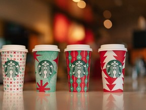 Starbucks 2022 holiday cups.
