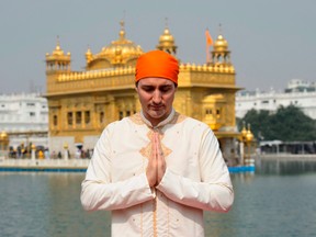 Prime Minister Justin Trudeau visits the Golden Temple in Amritsar, India, in 2018.