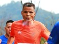 A man named Uncle Chen recently completed a marathon in China while chain-smoking. A social media user shared photos of Uncle Chen on the Chinese platform Weibo.