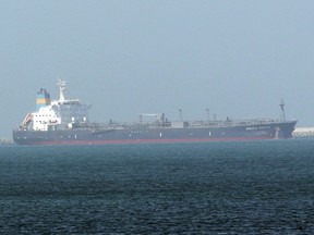 FILE - This undated photo made available by Nabeel Hashmi shows Liberian-flagged oil tanker Pacific Zircon, operated by Singapore-based Eastern Pacific Shipping in Jebel Ali port, in Dubai, United Arab Emirates, on Aug. 16, 2015. Investigators have concluded that an Iranian drone was used to bomb the Pacific Zircon, an oil tanker linked to an Israeli billionaire last week off the coast of Oman, the U.S. Navy said Tuesday, Nov. 22, 2022.