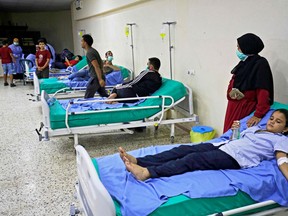 Cholera patients in Lebanon. An outbreak in Syria has spread to neighbouring countries, including Israel. (Photo by IBRAHIM CHALHOUB/AFP via Getty Images)