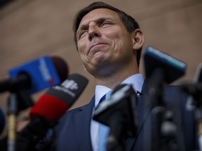 Brampton mayor, Patrick Brown, speaks during a press conference at city hall in Brampton, Ont., Monday, July 18, 2022.&ampnbsp;Brampton is moving to ban the use of personal fireworks for holidays after "significant growth" in complaints since 2019 related to safety concerns, noise and debris caused by fireworks.