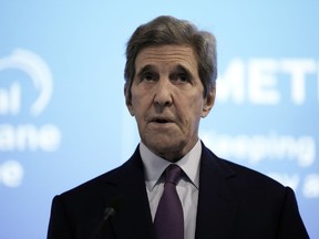 U.S. Special Presidential Envoy for Climate John Kerry speaks during a session on the Global Methane Pledge at the COP27 U.N. Climate Summit, Thursday, Nov. 17, 2022, in Sharm el-Sheikh, Egypt.