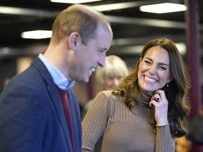 FILE - Britain's Prince William and Kate, Duchess of Cambridge visit the Church on the Street in Burnley, England, Jan. 20, 2022. Prince William and the Princess of Wales will make their first trip to the U.S. in eight years this week, hoping to focus attention on his Earthshot Prize for environmental innovators.