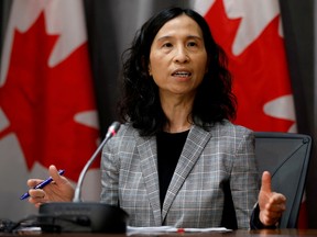 Chief Public Health Officer Dr. Theresa Tam attending a news conference in Ottawa.