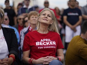 Republican congressional candidate April Becker attends a get-out-the-vote rally Saturday, Oct. 22, 2022, in Las Vegas. Becker is running against Rep. Susie Lee, D-Nev.