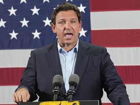 Republican Florida Governor Ron DeSantis speaks during a campaign rally, Nov. 7, 2022, in Hialeah, Fla. The long-rumored memoir by Gov. DeSantis is coming out next year. The HarperCollins imprint Broadside will release "The Courage to Be Free: Florida's Blueprint for America's Revival" on Feb. 28. The announcement, Wednesday, Nov. 30, 2022 comes in the wake of DeSantis' decisive reelection victory and will likely add to speculation that he plans a run for the Republican presidential nomination in 2024.