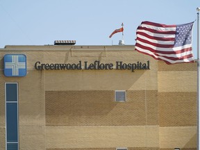 FILE - The publicly owned Greenwood Leflore Hospital is pictured on Oct. 21, 2022, in Greenwood, Miss. Over half of Mississippi's rural hospitals are at risk of closing immediately or in the near future, according to the state's health top health official.