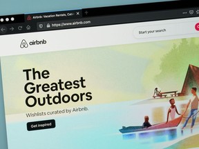 FILE - Airbnb's website is displayed on a web browser on May 8, 2021, in Washington. Airbnb is looking for more people to turn their homes into short-term rentals. The company said Wednesday, Nov. 16, 2022, that it is rolling out a simpler process of enrolling, with online help from a "superhost."