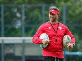 Canada men's rugby sevens coach Henry Paul is shown at training, Tuesday, Nov. 1, 2022, at King's Park Sports Ground in Hong Kong, in advance of the Cathay Pacific/HSBC Hong Kong Sevens.
