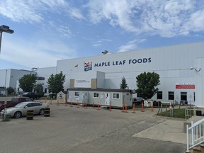 A Maple Leaf Foods plant is shown in Brandon, Man., in this 2020 handout photo.