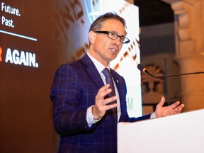 Avi Benlolo speaks at the Crossroads of Civilizations Museum in Dubai.