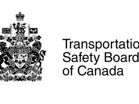 The Transportation Safety Board logo is seen in this undated handout. The TSB says a small plane that crashed in northern Ontario with two fugitives on board was overweight and the pilot was not qualified to fly at night.