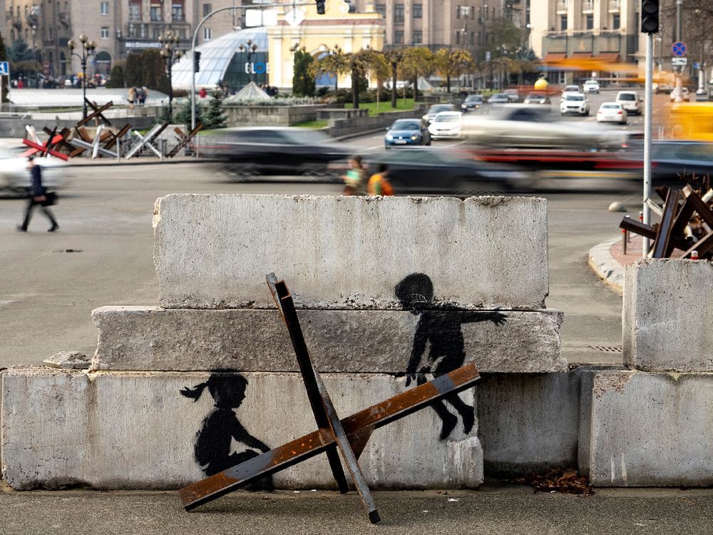 Banksy Showcases New Mural In War Scarred Ukrainian Town National Post   Ukraine Crisis Banksy 3 