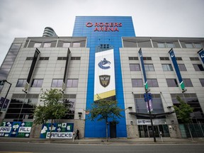 Rogers Arena, home to the Vancouver Canucks NHL hockey team, is seen in Vancouver, on Monday, June 22, 2020. A former member of the Vancouver Canucks' coaching staff has launched a complaint with the B.C. Human Rights Tribunal, alleging she was fired because of her sex, mental illness and physical disability.THE CANADIAN PRESS/Darryl Dyck