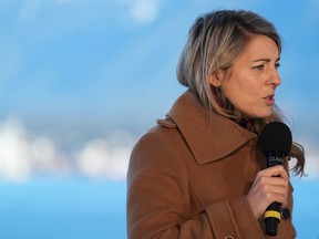 Minister of Foreign Affairs Melanie Joly speaks during a news conference to announce Canada's Indo-Pacific strategy, in Vancouver, on Sunday, November 27, 2022.