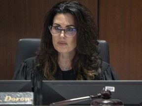 Judge Jennifer R. Dorow presides over a hearing for Darrell Brooks Jr. Friday, Aug. 26, 2022 in Waukesha County Court in Waukesha, Wis. Judge Dorow said Monday, Nov. 28, 2022 that she will make a decision on whether to run for the Wisconsin Supreme Court "in the coming days."