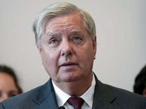 FILE - Sen. Lindsey Graham, R-S.C., speaks during a news conference on Capitol Hill, Sept. 13, 2022, in Washington. The Supreme Court has lifted a temporary hold on Graham's testimony in a Georgia investigation of possible illegal interference in the 2020 election by then-President Donald Trump and his allies in the state. The high court on Nov. 1, 2022, left no legal impediments in the way of Graham's appearance before a special grand jury, now scheduled for Nov. 17.