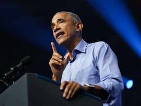 FILE - Former President Barack Obama speaks at a campaign rally Nov. 5, 2022, in Philadelphia.