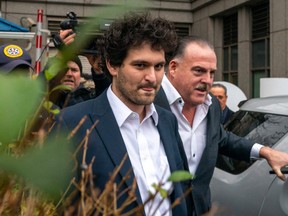 FTX founder Sam Bankman-Fried leaves Manhattan Federal Court after his arraignment and bail hearings on December 22, 2022 in New York City.