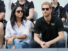 Prince Harry and Meghan Markle attend a Wheelchair Tennis match during the Invictus Games 2017 at Nathan Philips Square on September 25, 2017 in Toronto, Canada